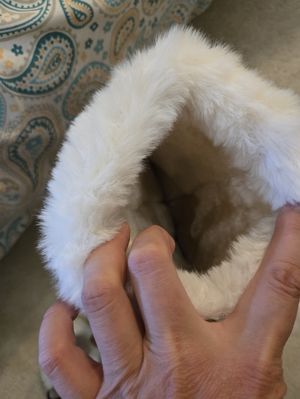 Tall Faux-Fur Cuff Tan Suede Boot - Picture 5 of 5